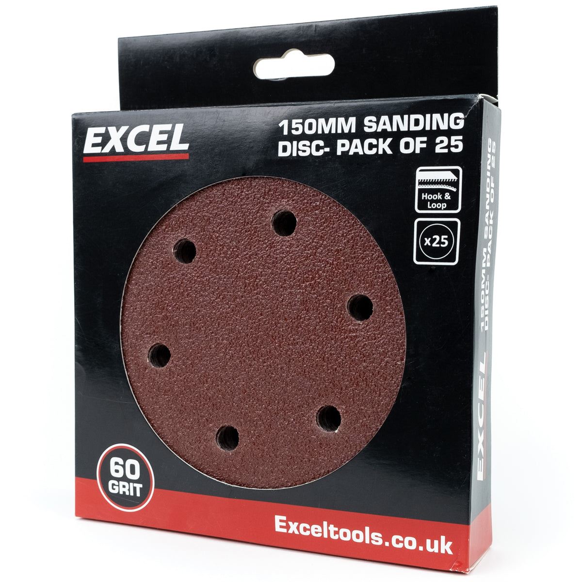 c2538f05-6afa-4ee7-a3bb-7f9bf79a7185 Excel 150mm Sanding Disc 60G Pack of 25 - Image 1