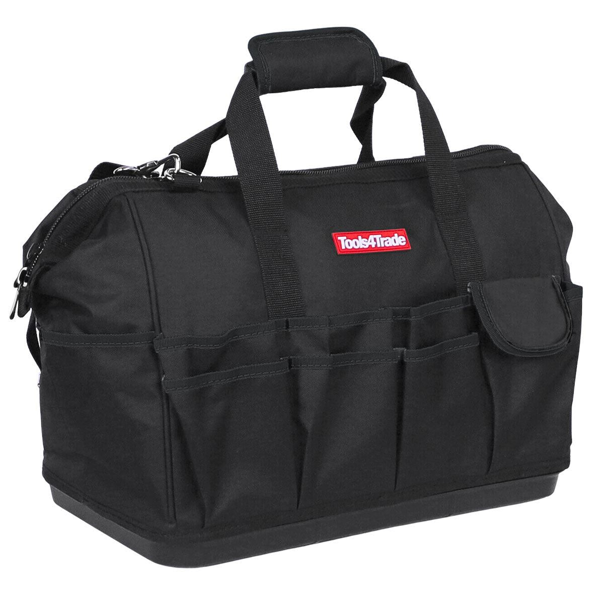 c6c7f9d5-0f70-4cc1-9c23-ad7069e17551 Tools4Trade 18" (45cm) Tool Bag with Multi-Pockets & Hard Base - Black - Image 1