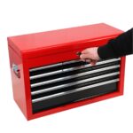 Excel 9 Drawers Portable Tool Chest Cabinet with Ball Bearing Slides Black and Red - Image 8