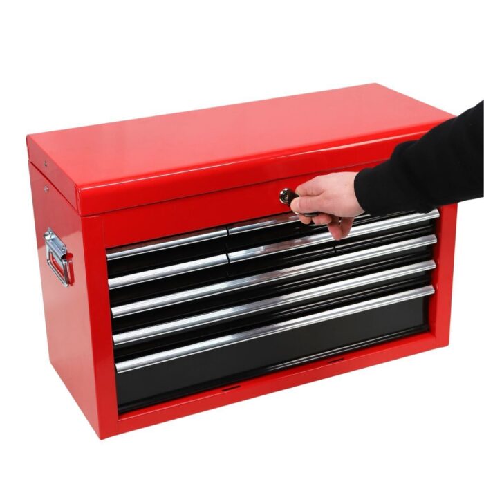 Excel 9 Drawers Portable Tool Chest Cabinet with Ball Bearing Slides Black and Red - Image 8