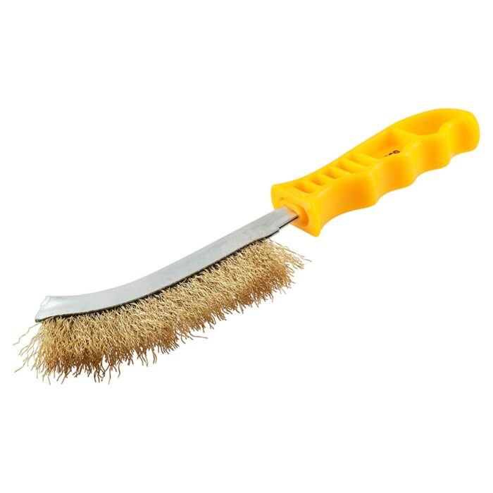 Timco YWHB 255mm Brass Wire Hand Brush - Yellow - Image 2