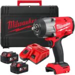 Milwaukee M18FHIW2F12-502X 18V Brushless 1/2" Impact Wrench with 2 x 5.0Ah Battery Charger & Case 4933492784