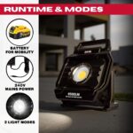 Excel 18V/240V LED Work Light 6500 Lumens with Dewalt 1 x 4.0Ah Battery & Charger - Image 6
