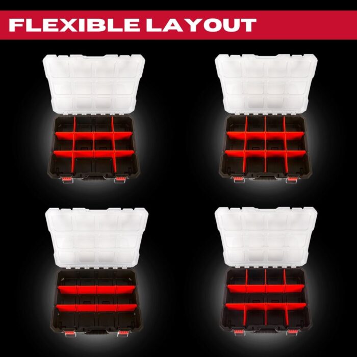 Excel 2-in-1 Tool Organiser Case, Portable Storage with Custom Dividers & Clear Lid - Image 4