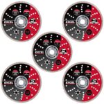 Excel 115mm Diamond Blade Slim Turbo Wet & Dry Use Pack of 5