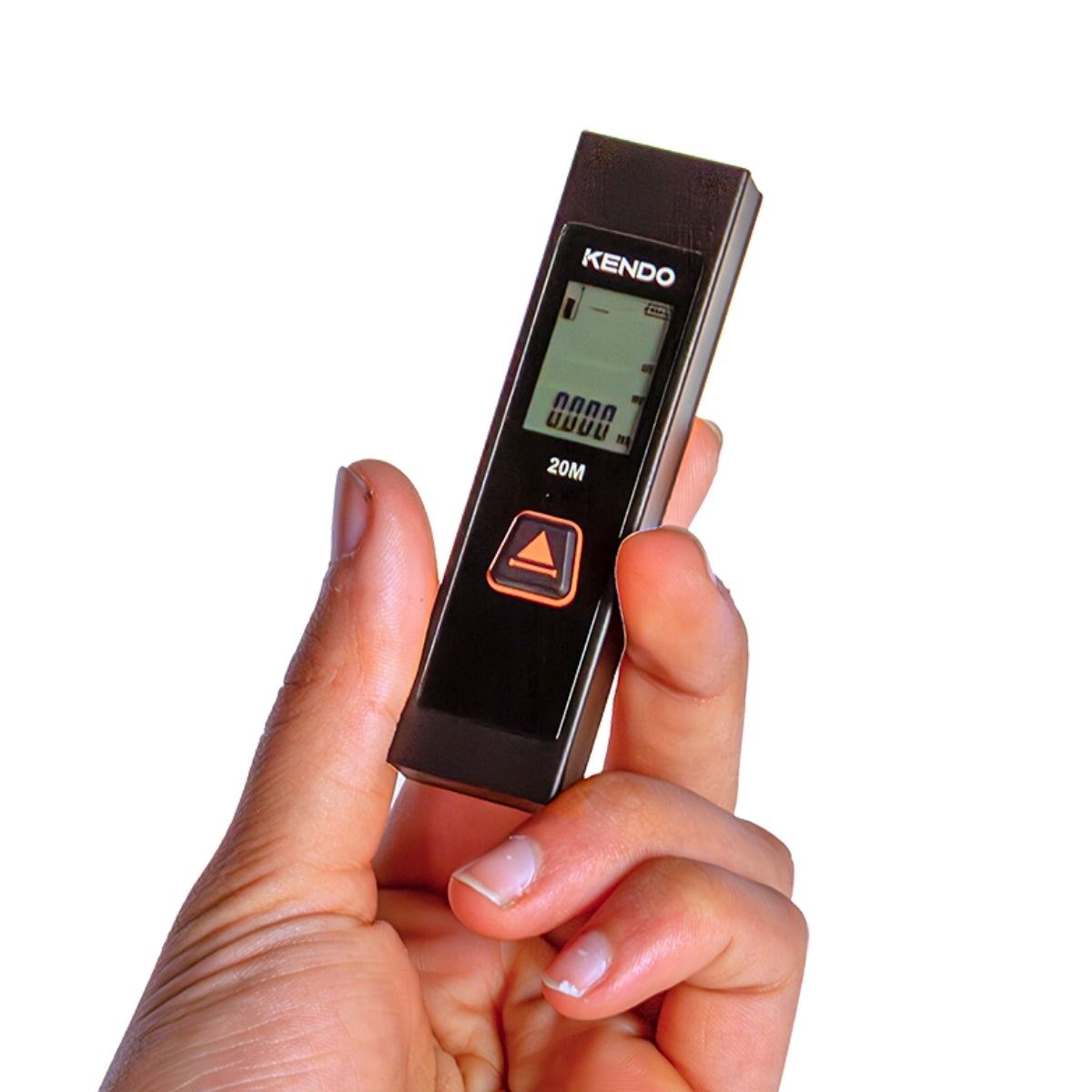 d6ffa401-bd36-4b9b-a9b7-de0d4b6f7a6c Kendo 20m Laser Measure – Compact Digital Distance Meter, ±2mm Accuracy, One-Button, IP54, Pocket Size - Image 1