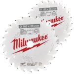 Milwaukee 165mm Circular Saw Blade 40T Pack of 2 4932492433