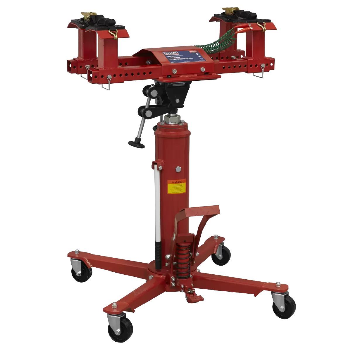 d90a88e5-62ec-461c-8788-9258940cfb93 Sealey FTC800COMBO Fuel Tank Cradle and 800kg Transmission Jack Combo - Image 1