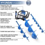 Hyundai HYEA5200X 52cc Petrol Earth Auger, Post Hole Borer and Ground Drill 100, 150 & 200mm - Image 2