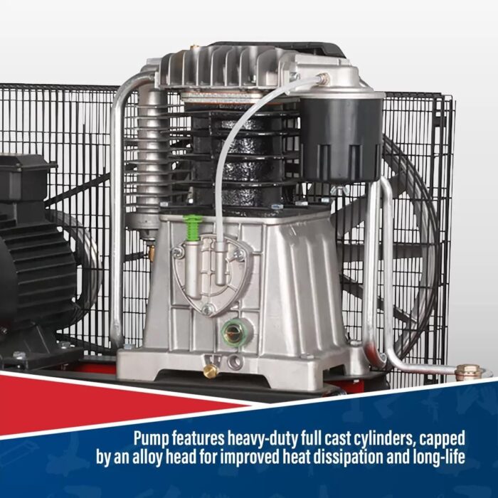 Sealey SAC55075B 500L Belt Drive Air Compressor with Cast Cylinders 415V/32A - Image 3