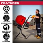 Excel 134L Portable Cement Mixer 240V/370W with Wheels - Image 2