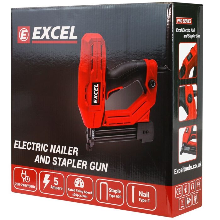 Excel 2-in-1 Electric Stapler Nailer Gun 18G Heavy Duty 240V - Image 9
