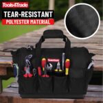 Tools4Trade 18" (45cm) Tool Bag with Multi-Pockets & Hard Base - Black - Image 12