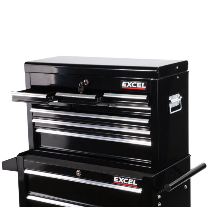 Excel 14 Drawers Tool Chest Storage Roller Cabinet Black - Image 10