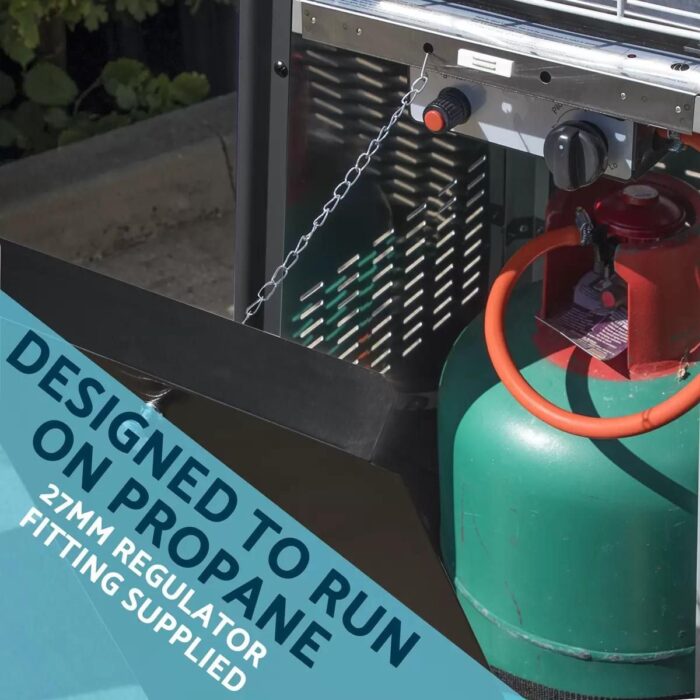 Sealey DG98 Dellonda Black/Stainless Steel Pyramid Gas Outdoor Patio Heater 13kW - Image 9