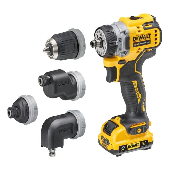 Dewalt DCD703L2T 12V XR Brushless Multi-head Drill Driver With 2 x 3.0Ah Batteries Charger In Case - Image 2