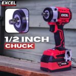 Excel 18V Cordless Brushless 1/2'' Impact Wrench with 1 x 2.0Ah Battery & Charger - Image 10