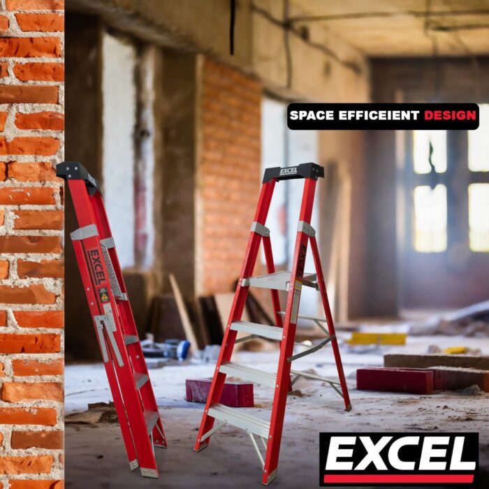 Excel Electricians Fibreglass Platform Step Ladder 4 Tread 1.57m EN131 - Image 11