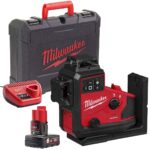 Milwaukee M12A3PLO-0C 12V M12 Green Auto Alignment 360° 3 Plane Laser with 1 x 6.0Ah Battery Charger & Case