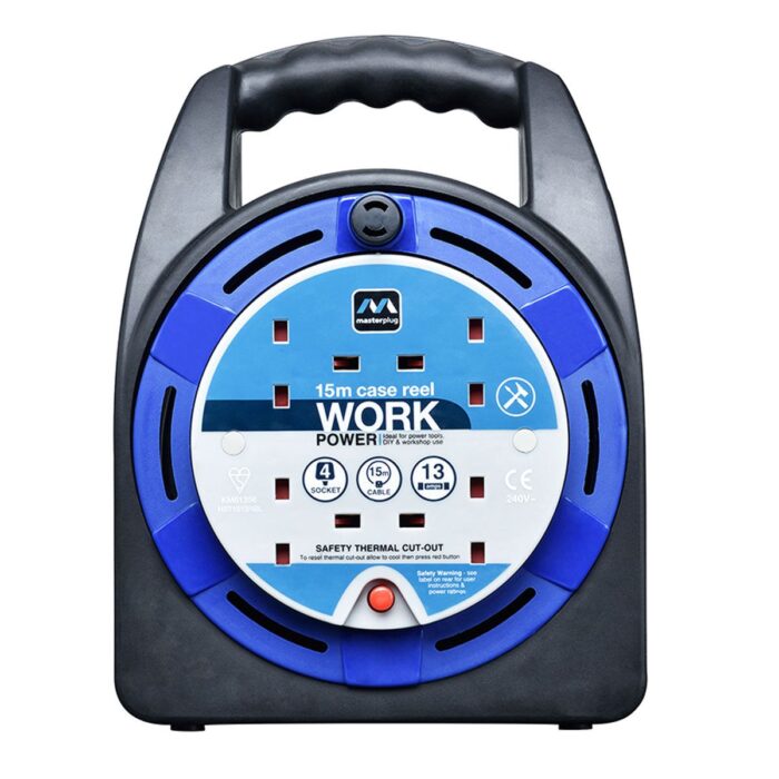 Masterplug Case Cable Reel 13A 4-Socket 15M 240V HST1513/4BL-MP - Image 6