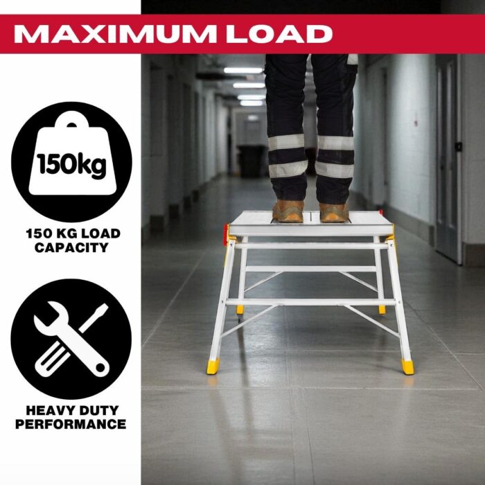 Excel Heavy Duty Aluminium Platform Work Bench Folding Hop Up 600mm x 600mm - Image 3