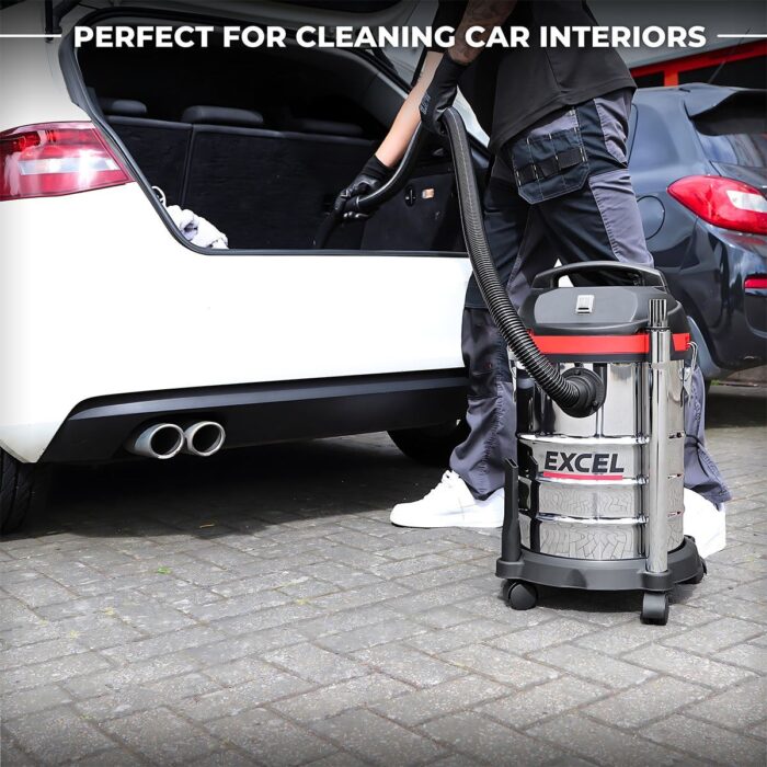 Excel 30L Wet & Dry Vacuum Cleaner 240V/1400W Without Power Take Off Socket - Image 3