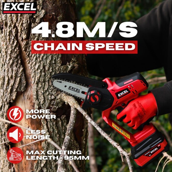 Excel 18V Cordless Mini Chain Saw Body Only (Battery & Charger Not Included) - Image 3