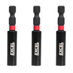 Excel 60mm Magnetic Impact Bit Holder Pack of 3