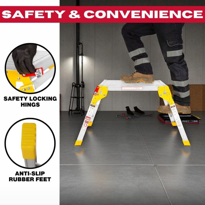 Excel Heavy Duty Aluminium Platform Work Bench Folding Hop Up 600mm x 600mm - Image 4