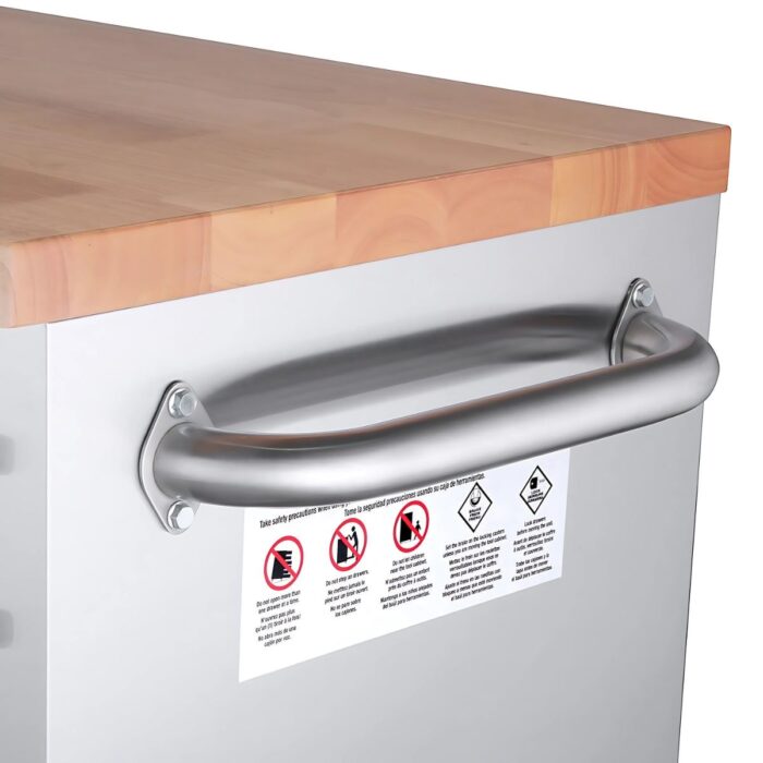 Excel 72" 10 Drawer Stainless Steel Roller Cabinet & Heavy Duty Workbench - Image 8