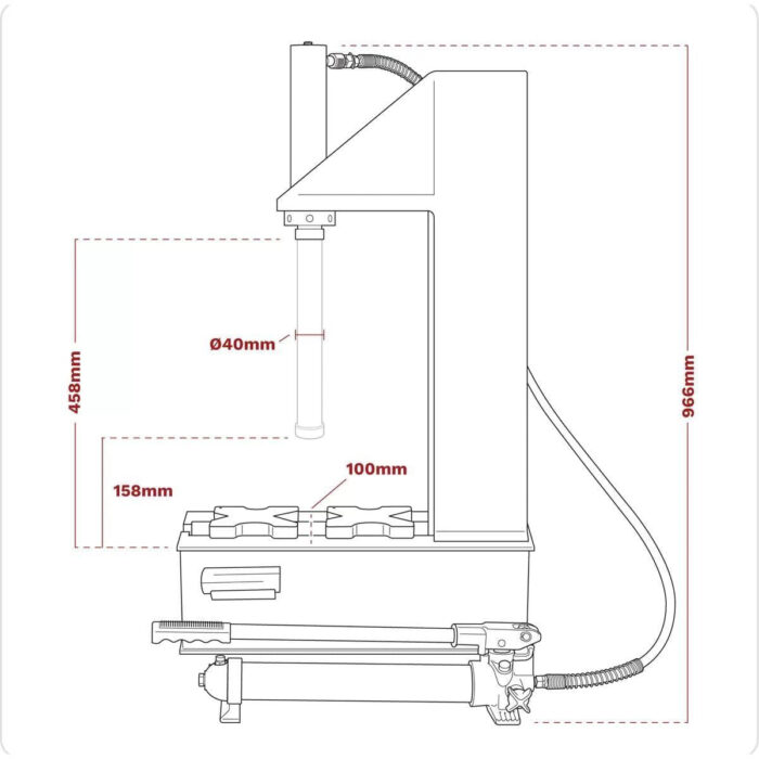 Sealey YC10B Hydraulic Press 10 Tonne Bench 'C' Type - Image 15