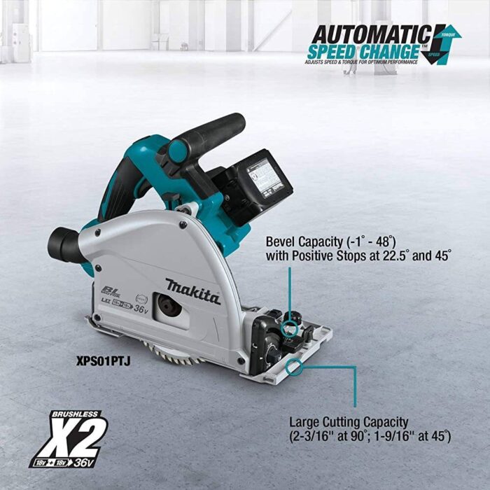 Makita XPS01PTJ 5.0Ah 18V X2 LXT Lithium-Ion (36V) Brushless Cordless 6-1/2" Plunge Circular Saw Kit - Image 2